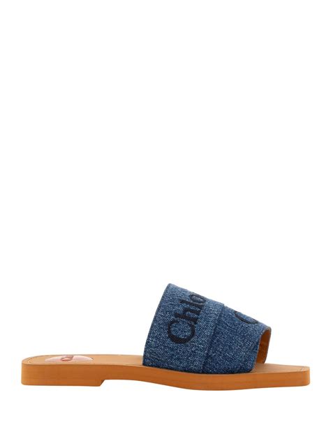 chloe canvas sandals|chloe denim sandals.